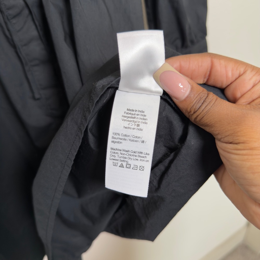 J. Crew Women Milkmaid Whimsigoth Dress 14 Black Poplin Cinched Waist‎ Mini - Picture 9 of 13